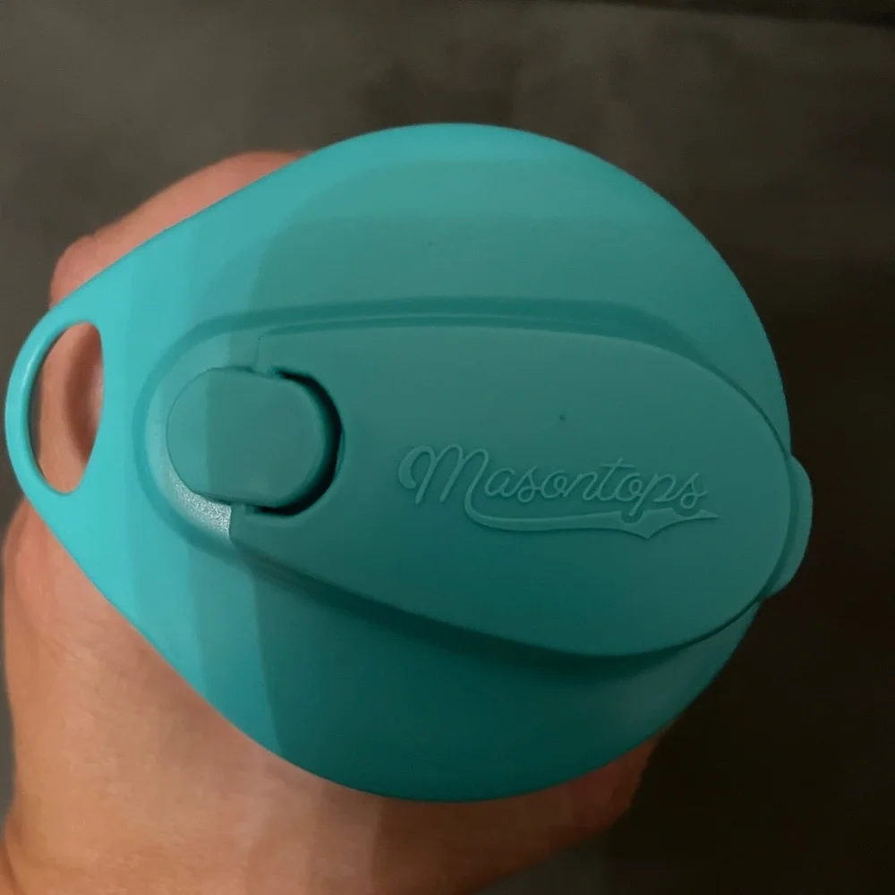 Masontops Mason Jar Hydration Kit Water Bottle Glass Tumbler Teal Neoprene Cover